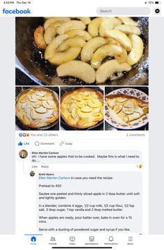 the facebook page has pictures of baked goods on it