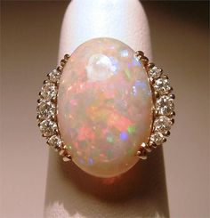 Image detail for -Vintage Gold Fiery Harlequin Natural Opal Diamond Ring Jewelry Estate ... Vogue Jewelry, Ring Party Jewelry, Horn Pendant Necklace, Opal Diamond Ring, Gemstone Wedding, Moon Pendant Necklace, Swarovski Necklace, Engagement Rings Opal, Silver Jewels