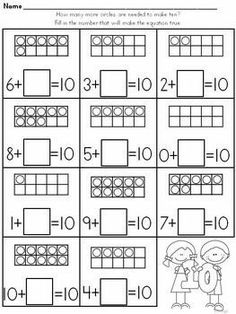 an addition worksheet with numbers to 10