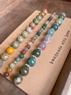 Authentic Jasper Beads  Set of 3 bracelets for $13.25  elastic and stretchy for a comfortable fit around 7.25" to fit the average woman's wrist Stacked Bracelets, Natural Jewelry, Rock Jewelry, Jasper Beads, Nature Bracelets, Nature Jewelry, Bracelet Stack, Minneapolis, Jewelry Crafts