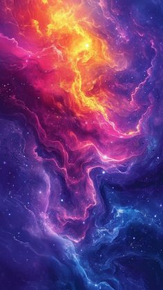 an image of colorful space with stars and clouds