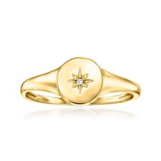 North Star Ring, Signet Ring Gold, Luxe Style, Diamond Birthstone, Gold Signet Ring, Natural Gold, Buying Diamonds, Ancient Symbols, Star Ring