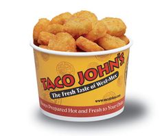 taco john's chicken nuggies in a cup on a white background