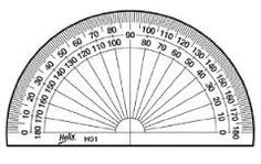 a drawing of a protractor with numbers on it