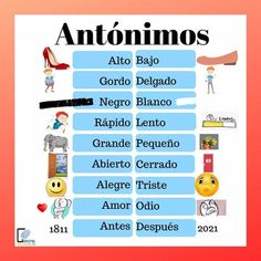 an image of the spanish language poster for children's books, with words and pictures on