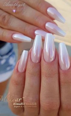 Ombre White And Pink Nails, 23 Nails, Classy Manicure, Nice Hair, White Ombre