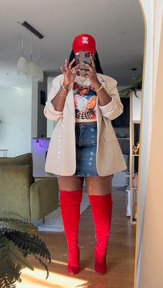 Trina Rapper Outfits, Outfit Ideas With Hats, Gal Outfits, Vestidos Country, Blazer Plus Size, Bota Over, Plus Size Baddie Outfits, Casual Chic Outfits, Hat Outfit