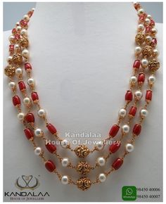 Coral Pearl Jewelry, Coral Pearl Necklace, Coral And Pearl Beads Jewellery, Coral Gold Necklace, Coral Beads Jewellery Designs, Coral And Pearl Necklace, Coral Gold Jewellery, Pagadalu Necklace, Coral Necklace Indian