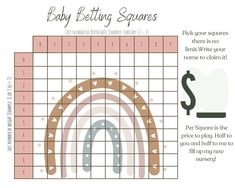 the baby betting squares are designed to look like a rainbow