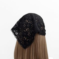 Black lightweight sheer floral lace triangle hair scarf. Chic lace design. Comfortable and keeps the hair out of your face. One Adult Size Fits 22-26 Inch head Triangle is 10.5 inches long from longest point Care Info Hand wash or machine wash on delicate in cold water. Do not wring. Lay the headband flat to dry. Headband Flat, Triangle Hair Scarf, Scarf Hair Wrap, Triangle Hair, Wrap Hair, Scarf Hair, Scarf Casual, Elastic Headband, Lace Headbands