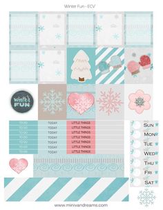 the winter fun planner sticker kit