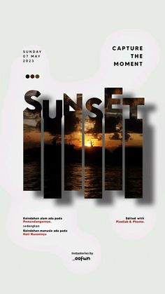 Graphic Design With Photography, Sunset Poster Design, Photography Advertising Poster, Creative Poster Design Ideas Advertising, Sunset Edit, Great Graphic Design, Photoshop Poster Design, Flyer Dj, Typographic Layout