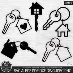 the svg files are available for all kinds of key shapes, including house and keys