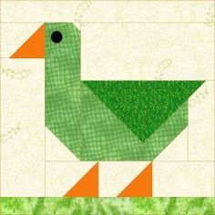 an image of a green duck quilt pattern