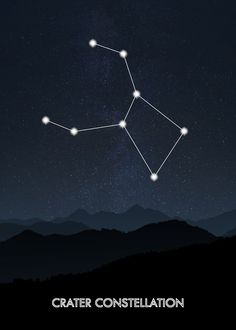 the zodiac sign centaurus constellation in the night sky with mountains and stars behind it