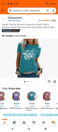 an image of a woman wearing a t - shirt on the app store's website