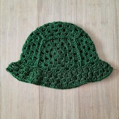 Handmade By Me & Brand New Fits 21"-23" Made With Premium Acrylic Yarn Ships Out Within A Week Of Purchase Granny Bucket Hat, Bucket Hats Crochet, Granny Square Bucket Hat, Dark Sage, Green Crochet, Knit Ideas, Sage Color, Crochet Granny Square, Crochet Granny