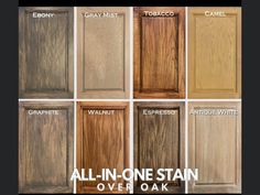 all - in - one stain over oak cabinet doors with different colors and finishes are available