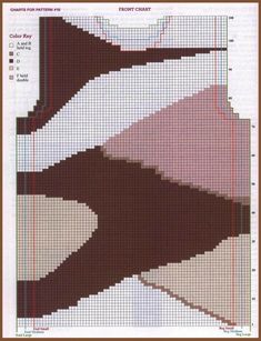 a cross stitch pattern with different shades of brown, white and pink on the bottom