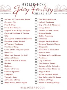 Dark Romance Book Checklist, Spicy Holiday Books, Tbr List Ideas, Booktok Book Checklist, Book Tbr Template, Book Genres List, Book Checklist Reading, Romantasy Books To Read, Booktok Checklist