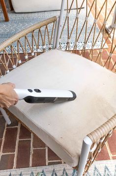 an electronic device sitting on top of a chair