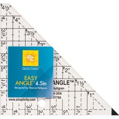 the triangle ruler has an easy angle to measure it's length, and is also used for quilting