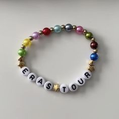 Eras Tour Clay Bracelets, Friendship Bracelets Ideas Words, Eras Bracelet Ideas Funny, Eras Tour Braclets Ideas, Fearless Bracelet Ideas, Friendship Bracelets Taylor Swift Ideas