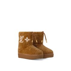 LOUIS VUITTON® - Aspen Ankle Boot - Camel Louis Vuitton Heels, Louis Vuitton Shoes Sneakers, Women Louis Vuitton, Booties For Women, Louis Vuitton Shop, Vacation Mood, Trunk Bag, Louis Vuitton Boots, Shoe Inspo