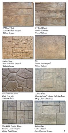 a bunch of different types of stone tiles