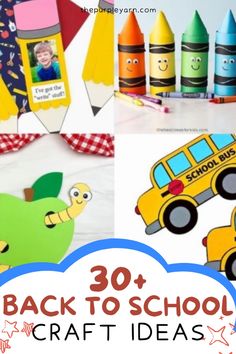 back to school crafts for kids with crayons and crayon pencils