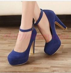 Party Pumps Stilettos Faux Suede High Heels Women Ankle Strap Platform Shoes High Heels Classy, Thick Heel Shoes, Female Shoes, High Heel Dress, Suede High Heels, Ankle Strap High Heels, Heels Platform, Heels Classy, Heels Fashion