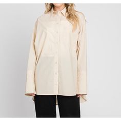 This Oversized Cotton Blouse looks great on its own and can be used as a great layering piece as well. On its own, its a flattering style that can be paired with casual or dressy bottoms. It's long in the front and even longer in the back. Long sleeves that can easily be cuffed and pulled up. I'm looking forward to wearing this piece opened up with dresses underneath as well. There are so many different ways to style this top. Straight silhouette with a relaxed, oversized fit. NOTE: Because this Modest Shirt, Blouse For Women, Cotton Blouse, Womens Tunics, Cotton Blouses, Layering Pieces, Oversized Fits, Womens Clothing Tops, Favorite Outfit