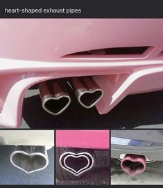 hearts shaped exhaust pipes on the back of a car