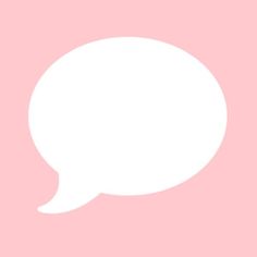 a white speech bubble on a pink background