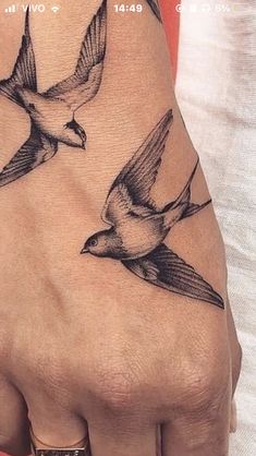 Swallow Tattoos, Designs With Meaning, Tatuagem Masculina Pequena, Swallow Tattoo, Wrist Tattoos For Guys, Small Tattoos For Guys, Hand Tattoos For Guys, Tattoo Designs And Meanings