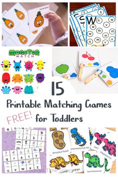 15 printable matching games for toddlers