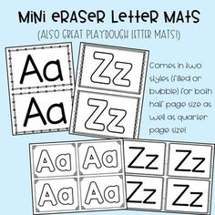 printable mini eraser letter mats for kids to practice their handwriting and writing skills