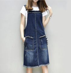 Womens Denim Pinafore Dress with Pockets Fabric: Cotton Blend Fit: Sim Fit Color Available: Blue Size: S, M, L S Chest : 39 inch - Length : 43 inch M Chest : 43 inch - Length : 48 inch L Chest : 47 inch - Length : 54 inch **Measured lying flat, please leave extra room for clothing. There may be slight differences in measurements. Angel Cowboy, Denim Dresses For Women, Denim Pinafore Dress, Denim Pinafore, Teen Dress, Denim Dresses, Denim Overall Dress, Long Vest, Womens Denim