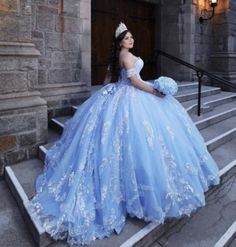 Sky Blue Quinceanera Dresses, Robes Quinceanera, Sweet 15 Birthday, 15 Birthday Party, Masquerade Ball Gown, Quinceanera Themes Dresses, Quinceñera Dresses, Blue Quince, Sweet 16 Dress