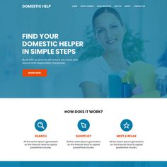 the homepage for domestic help, which is designed to look like it has been cleaned