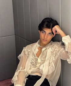 Ruffle Shirt Outfit, Ruffle Shirt Men, Guys Prom Outfit, Nic Kaufmann, Ruffle Outfit, Party Outfits Night, Genderless Fashion, Mermaid Outfit, Future Style