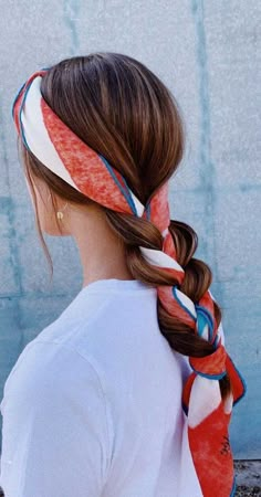 Hairstyles Diy, Hair Scarf Styles, Stunning Hairstyles, A Ponytail, Hair Scarf, Bandana Hairstyles, Bad Hair, Aesthetic Hair, Headband Hairstyles