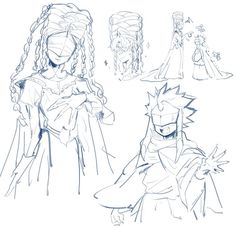 some sketches of the characters from naruta