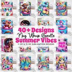 40 designs mug wrap bundle summer vibes