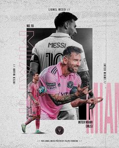 a collage of two soccer players in pink uniforms and one with tattoos on his arm