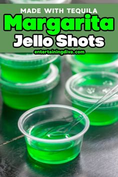 Margarita Jello Shots Recipe (Made With Tequila) Margarita Jello Shots Recipe, Green Jello Shots, Malibu Jello Shots, Tequila Jello Shots, Holiday Jello Shots, Margarita Jello Shots