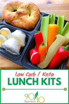 the lunch box is full of vegetables, bread and other items to eat for lunch