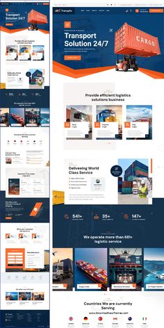 the website design for transport company