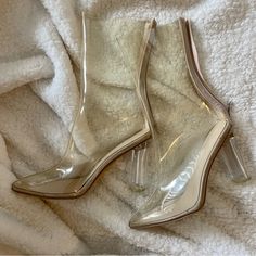 These Are Cute And Hot And For People Who Love Spontaneity. They Have No Size Or Information On Them. They Are Cool. They Fit Me And I An A Size 10. Very Trendy Would Look Awesome With A Silver Mini Dress. They Are Not Well Made And Have A Little Yellowing Hence The Low Price. But So Cool!!! Cinderella Glass Slipper Y2k Nightclub Vibe. Like Jelly Shoes Cinderella Glass Slipper, Silver Mini Dress, Not Well, Jelly Shoes, Glass Slipper, Clear Vinyl, So Cool, Shoes Heels Boots, Night Club