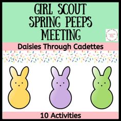 the girl scout spring peeps meeting has been set up for children to learn how to use